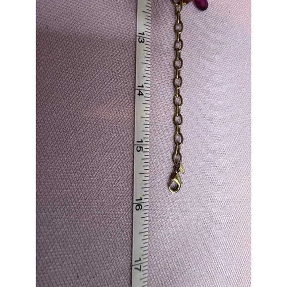 Avon Necklace Purple Glass Teardrop Bib Brass Tone 18 In Women Statement Jewelry - Picture 9 of 10